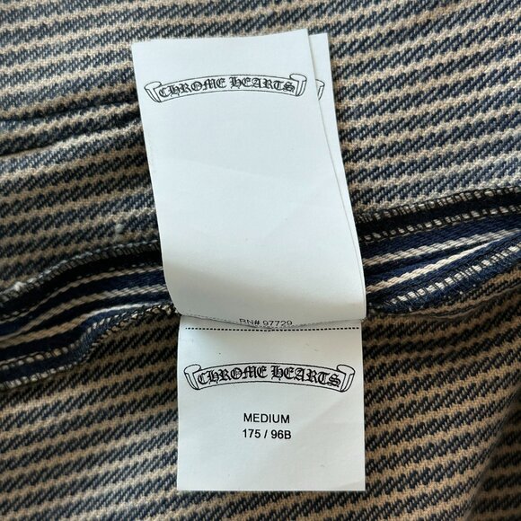 Chrome Hearts Blue & White Pinstripe Chore Button Up Shirt - Picture 6 of 6